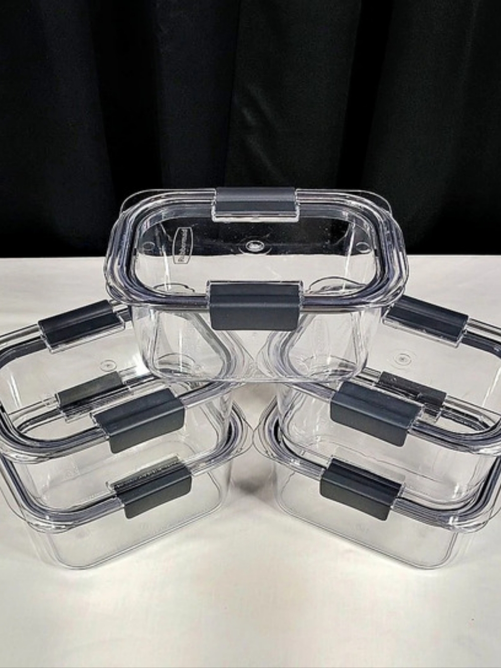5 Rubbermaid Brilliance Food Storage Container Set 4.7 Cup Size